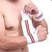 Produktbild verstellbar Armband Elastic Wrist Wraps Bandagen für Powerlifting Gewichtheben Atmungsaktive Handgelenkbandage Unterstützung, wihte and red, 18" x 3" (L X H)