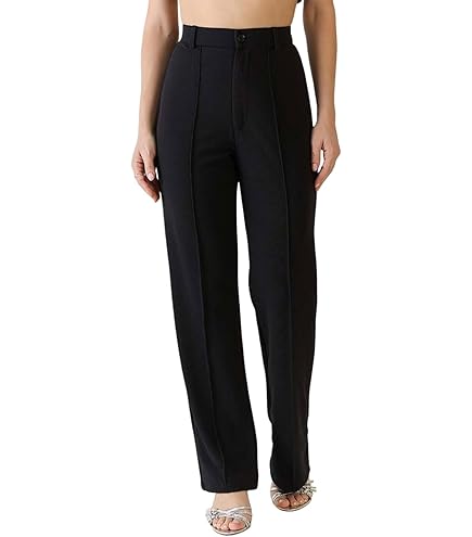 VENBER Pants for women dressy Split Skirt Overlay Buckle