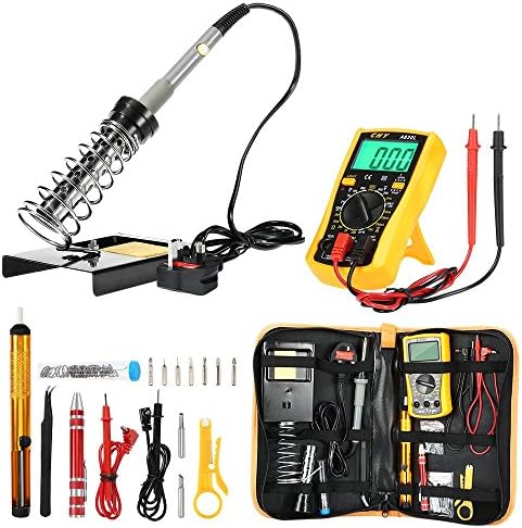 Soldering Iron Kit Electronics Welding Iron with Adjustable Temperature Digital Mulitmeter Screwdiver Soldering Iron Holder