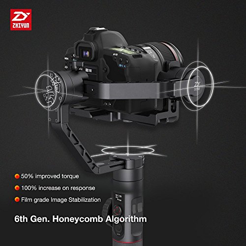Zhiyun Crane 2 (Latest Ver), 3-Axis Handheld Gimbal Stabilizer with Follow Focus Control for DSLR and Mirrorless Camera up to 7 lb, i.e. Canon 5D2, 5D3, 5D4, GH3, GH4, Nikon D