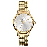 Mercedes Benz Original Damen Armbanduhr Edelstahl 'Classic Lady Roman' Gold/Silber