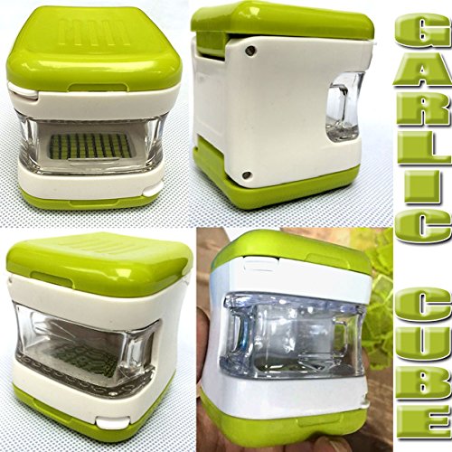 Der Wolf Moon® Knoblauch Cube Chopper Schneide Hand Presser Knoblauch Grinder Crusher und Magic Silikon Knoblauch Schäler Set - 6