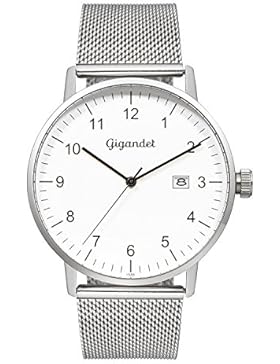Gigandet Quarz Herren-Armbanduhr Minimalism Uhr Datum Analog Edelstahlarmband Silber G26-005