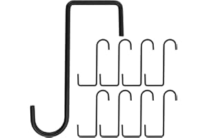 Lemiyoo 8 Stück Gartenhaken, 15,2Cm, Zaunhaken Für Pflanzenhalterung Wand,Schäferhaken,Halterung Für Lichter,Blumenampel,Rankgitter S Haken Groß (schwarz)