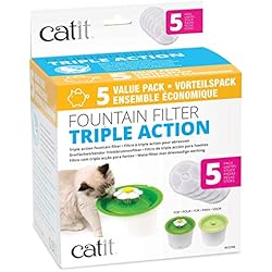 Catit Pack de 5 Filtres à Triple Action 2.0 pour abreuvoir pour chat