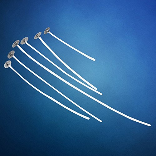 Nixikoo® 100 Stk. Kerze DIY Wachs gewachst Baumwolle Kern Flachdocht Kerzenherstellung Runddocht Teelichtdochte Kerzendocht Erhalter mit Fuß (7 cm) - 6