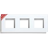 BSEED DIY White Square Glass Frame, 228x86mm, Fit for BSEED 50mm Light Switch, Plug Only