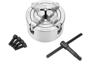 EUJGOOV SANOU K72-100 4-szczękowy Uchwyt K72-100 Niezależne Odwracalne Akcesoria do Tokarek Metalowych 100 MM Średnica 3.93 Cala z Kluczem 4 śruby