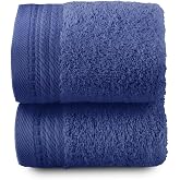 Top Towel - Premium - Large Bath Towels - Bath Towels - 2 Face Towels or Bidet -30x50cm - 100% Cotton - 600g - Navy