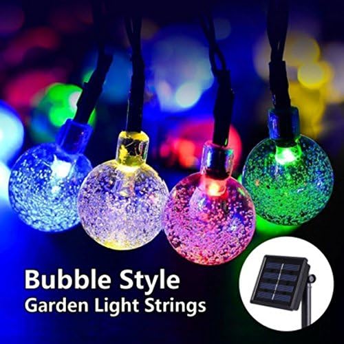 30PCS LED Fairy Bubble Crystal Ball Party Outdoor Solar String Lights, Wedding, New Year, Indoor&outdoor, Ambiance Lighting, Great Outdoor Use for Patio, Pathway, Garden, Indoor Use in Party, Bedroom Decor by MFCreative (Multicolour Light)