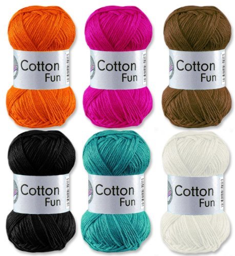 Gründl Cotton Fun Häkelgarn Schulgarn 100% Baumwolle SET 2 Bunt Mix 6 x 50 g = 300 Gramm - 2