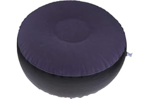 freneci Inflatable Ottoman Foot Rest Outdoor Pouf Footstool Portable Patio Stool Seat - Dark Blue, 62x32cm