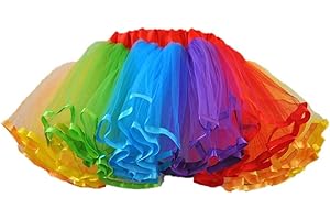 CHICWIND Karnevalskostüme Damen Regenbogen Tüllrock Rock Tütü(MEHRWEG)