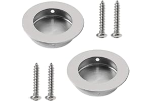 ‎QUESUC Quesuc griffmuschel schiebetür 2pcs Muschelgriff Edelstahl Schiebetürgriff Griffschale Muldengriff Griffmuschel Verdeckt Runder Griff Einlassgriff Vintage Zimmertüren Schubladen mit 4 Schraube