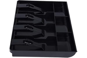 Jadeshay Vassoio di Cassa, Cassetto di Cassa a 7 Griglie Cassetto Cassetto Porta Contanti con 4 Banconote e 3 Monete Rimovibile Cassettiera del Registratore di Cassa 32 * 24,5 * 3,5cm