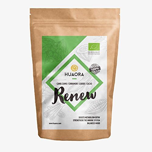 Huaora Renew - Camu Camu, Carob, Cinnamon, Cacao | Organic Vegan Powder Superfoods - No Toxics No Nasties (150gr)