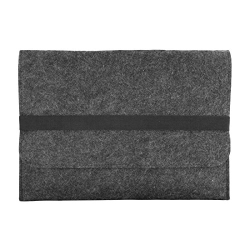Laptop Tasche Sleeve Hülle für Lenovo Miix 510 Notebook Netbook Ultrabook Case aus strapazierfähigem Filz in Dunkelgrau mit praktischen Innentaschen von NAUCI - 5