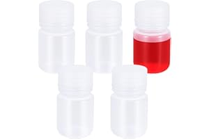 UMETASS PP Weitmundige Laborreagenzienflasche, Chemischer Behälter in Laborqualität, Versiegelte Auslaufsicheredurchsichtige Flasche, Pillenflasche, Wasserprobenflasche (Durchsichtig, 30ml)