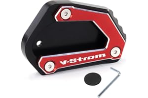Modeer für V-Strom 650 650XT DL650 2004-2025 Ständer Fuß Seitenständer Vergrößern Verlängerungsplatte Pad V strom vstrom 650 xt VSTROM650 dl 650 Zubehör (Rot)