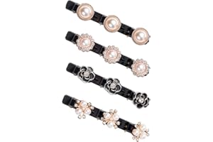 ANDROXEDA 4 Stück Kolibri Haarspange Mode Doppelschicht Haarspange Kolibri Haarspange Glitzer Kristallblume Damen Haarspangen mit 3 Clips Mädchen Kinder Klein Haarklammer