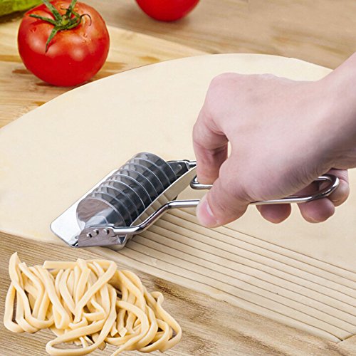 AsentechUK® manuelle Nudelpresse aus Edelstahl, Nudelmaschine, Pasta-Schneider, Form zum Drücken, Küchengerät - 3