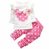 iEFiEL 2PCS Baby Girl Polka Dot Clothes Outfit - Top & Leggings Trousers
