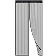 KAHEIGN 90CM x 210CM Magnetic Door Screen Fly Insect Screen Mesh Door Curtain Top-to-Bottom Seal Shuts Automatically Easy to Install Without Drilling (Black)