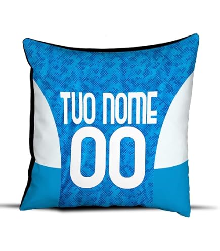 Cuscino Personalizzato 40x40 Cm Con Nome - Idea Regalo Tifosi Calcio, Federa Rimovibile, Retro Colorato