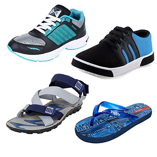 Bersache Men Combo Pack of 4 Sports With Casual Shoes,Sandal & Flip-Flops RS.898 (55.00% Off) - Amazon