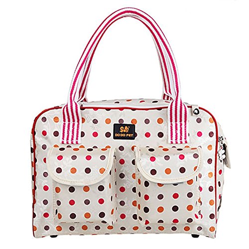 B-JOY Sac de Transport Sac d'Animal de Compagnie Tissu Oxford Fourre-tout pour Chien Chat - Airline Approved (L(45cm*18cm*30cm), points blancs)