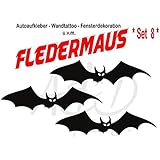 Aufkleber / Wandtattoo / Sticker ***FLEDERMAUS SET 8*** 3 Stück (Größen und Farbauswahl)