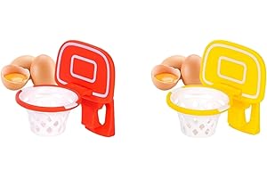 YJWZ Separador de Huevos de Baloncesto - Utensilio de Cocina Divertido para Separar Clara y Yema, Diseño Ergonómico con Material 100% Seguro, Separador de Claras de Huevo Premium。 (Naranja+Amarillo)