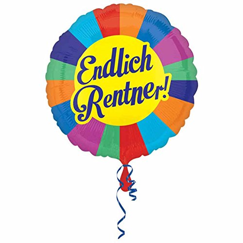 Folienballon rund bunt "Endlich Rentner"