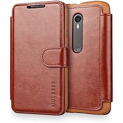 Funda Motorola Moto G (3ª Generación) 2015, Mulbess Motorola Moto G 3rd Generación Wallet Case [Marrón] - Funda Cuero con Ranuras Cierre Magnético para Motorola Moto G 3nd Gen