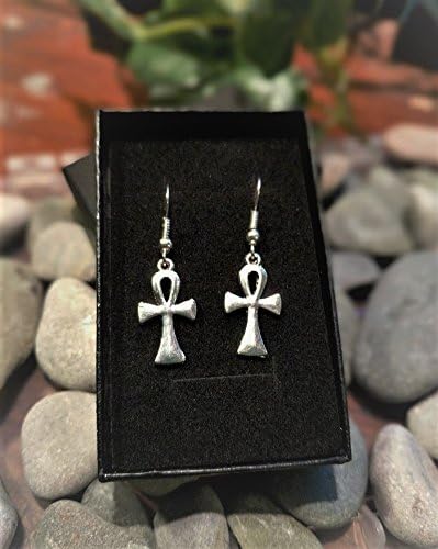 Handmade Ankh Silver Plate Earrings (Pair) Gift Boxed