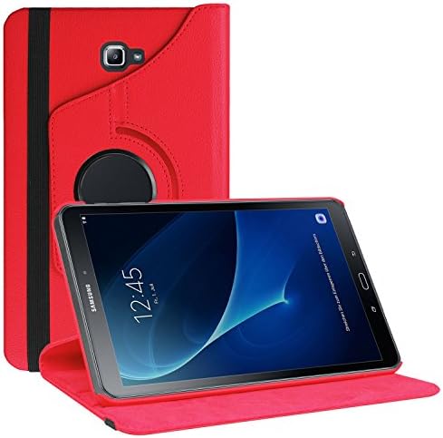 Galaxy Tab A 10.1 Case, Samrt Cover with Auto Sleep / Wake Feature, HZSSEC 360 Degree Rotating Swivel Stand for Samsung Galaxy Tab A 10.1 inch (2016) SM-T580N/ SM-T585N Tablet-PC, Red