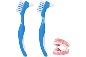 AORVYUI 2 pz. Spazzolino Pulizia Protesi dentarie | Doppia Testa, Punta di Precisione, Ergonomico | Spazzola per Dentiera, Bite dentale, Allineatori, Retainer