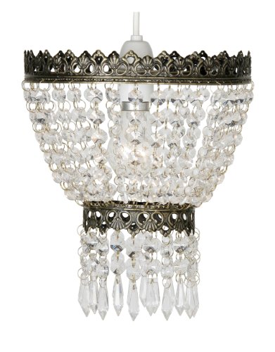 Oaks Lighting Ekon Suspension Laiton antique/Verre 21,5 cm