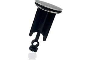 Pop Up Sink Plug Replacement 40mm, Chonphan Adjustable Bathroom Basin Sink Plug Push Pull Sink Plug Lift Up Rod Lever Waste Drain Plug Height 66mm-83mm for Washbasin Lavatory-Black