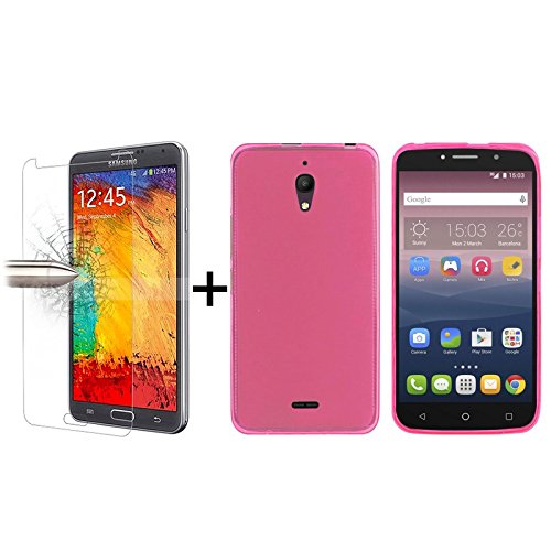TBOC Pack  Funda de Gel TPU Rosa   Protector Pantalla Vidrio Templado para Alcatel Pixi 4  6  3G  6 0 Pulgadas   Funda de Silicona Ultrafina y Flexible  Protector de pantalla Resistente a Golpes  Ca  das y Ara  azos   No es compatible con el modelo 4G 