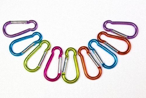 Preisvergleich Produktbild Shentian Alu Karabinerhaken,Schlüsselanhänger bunt, 6 cm 12pcs