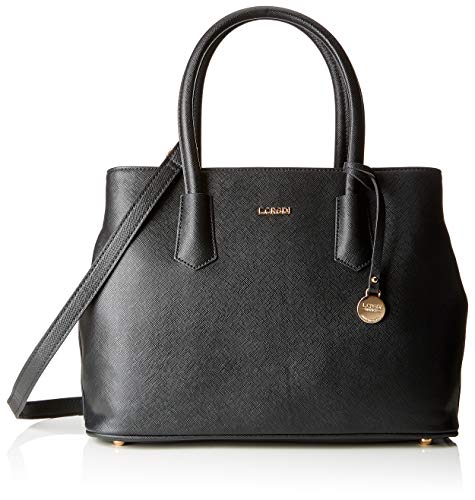 L.CREDI Damen Yvonne Schultertasche, Schwarz (schwarz), 14x25x33 cm