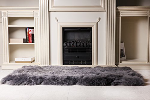 Naturasan Designer Schafsfell Lammfell Teppich Decke dunkelgrau, Flokati, Shaggy, SCHAFFELLTEPPICH SCHAFFELL TEPPICH Dunkelgrau 70×140 cm - 2