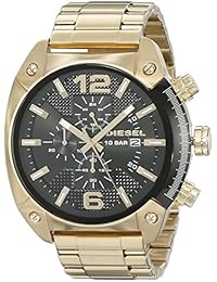 Diesel Men's 49mm Gold Steel Bracelet & Case Mineral Glass Quartz Watch dz4342