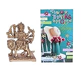 Indigo Creatives Mothers Day Greeting Card with Beautiful Godess Durga Puja Brass Statue Decoration Gift Set