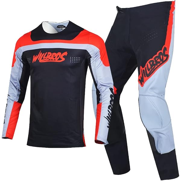 Combinaison Motocross Willbros – Maillot + Pantalon – Tissu Respirant Et Résistant – Homme/Femme – Pour VTT Et Hors-piste