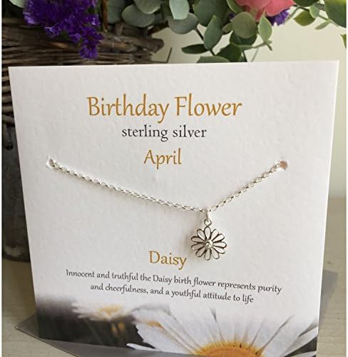 Birthday Flower Sterling Silver Bracelet-----APRIL-----DAISY Presented By Sterling Effectz