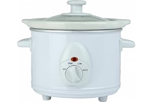 STATUS Austin Round Slow Cooker – 1.5 Litre, 120 W, White, Two Heat Settings, Removable Non‑Stick Ceramic Bowl (AUSTIN1PKB4)