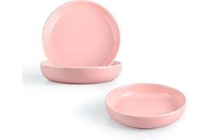 SPUNKYJUNKY Cuencos para Gatos Pack de 3 Cuencos de Alimentación de Cerámica para Gatos (Rosa)