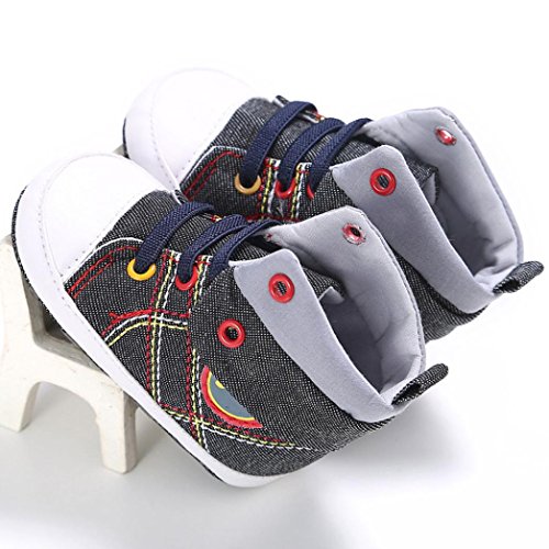Babyschuhe Longra Baby Mädchen oder jungen Canvas Schuh Sneaker rutschfest weiche Sohle Kleinkind Leinenschuhe Krippe Schuhe(0 ~ 18 Monate) - 6